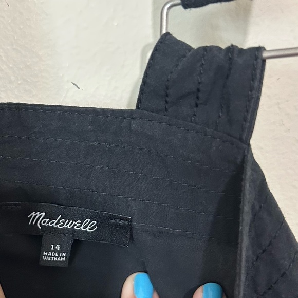 Madewell Plus Poplin Halter Tiered Black Midi Dress SIZE 14 - Picture 7 of 9